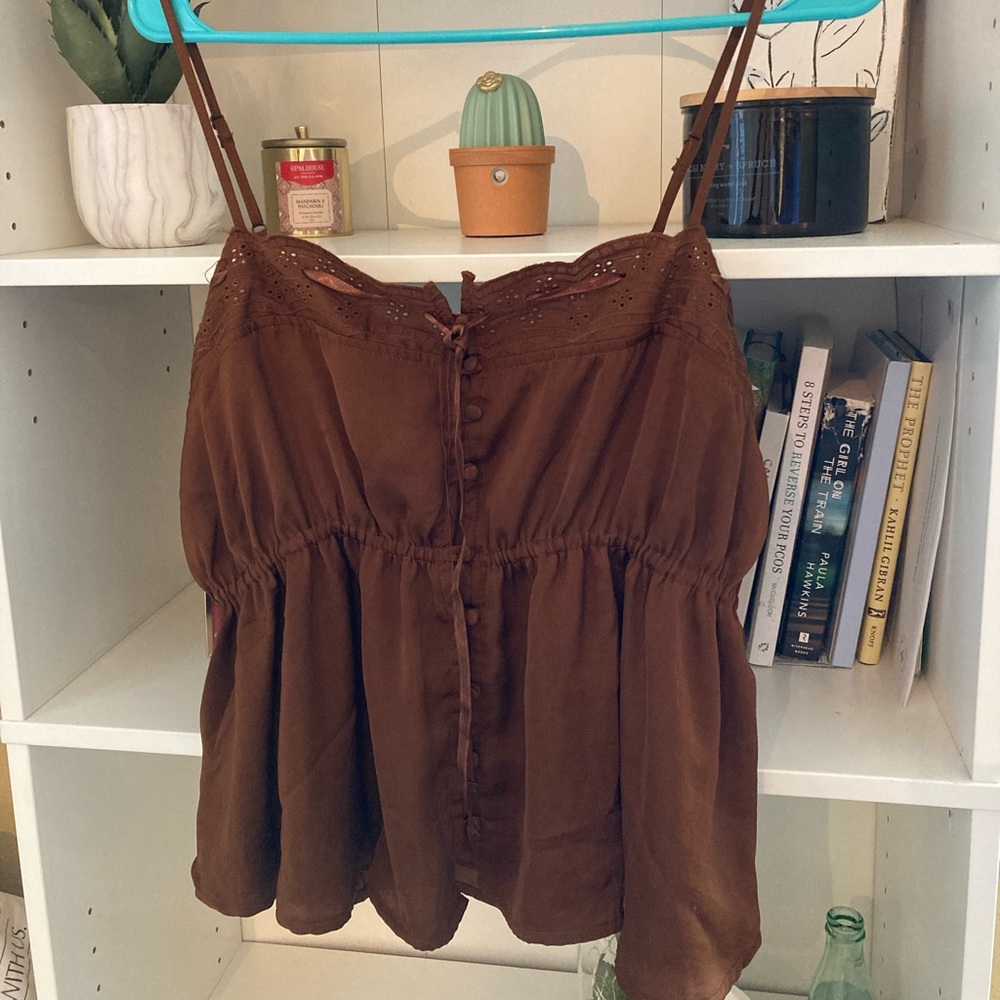 Brown American eagle tank top